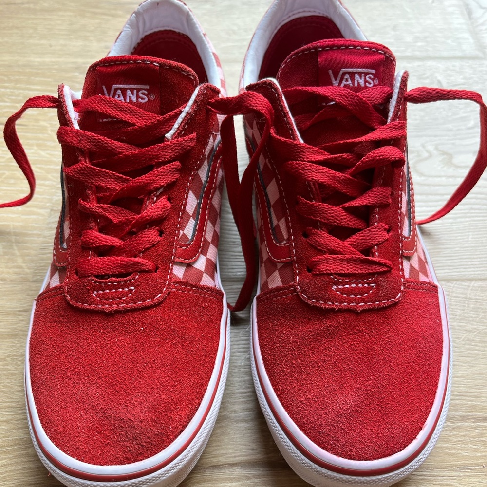 Red and White Checkered Vans Old Skool